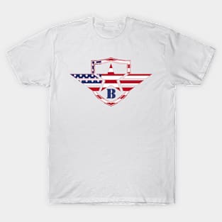 Letter B American Flag Monogram Initial T-Shirt